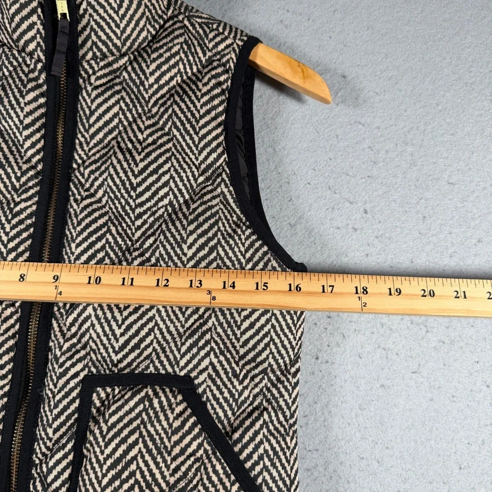 J. Crew Quilted Herringbone Vest Women's XXS Stand Collar Puffer Comfort‎